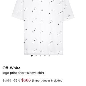 Off-White logo print short-sleeve shirt
Retail price 1055$ 
AUTHENTIC. Size L